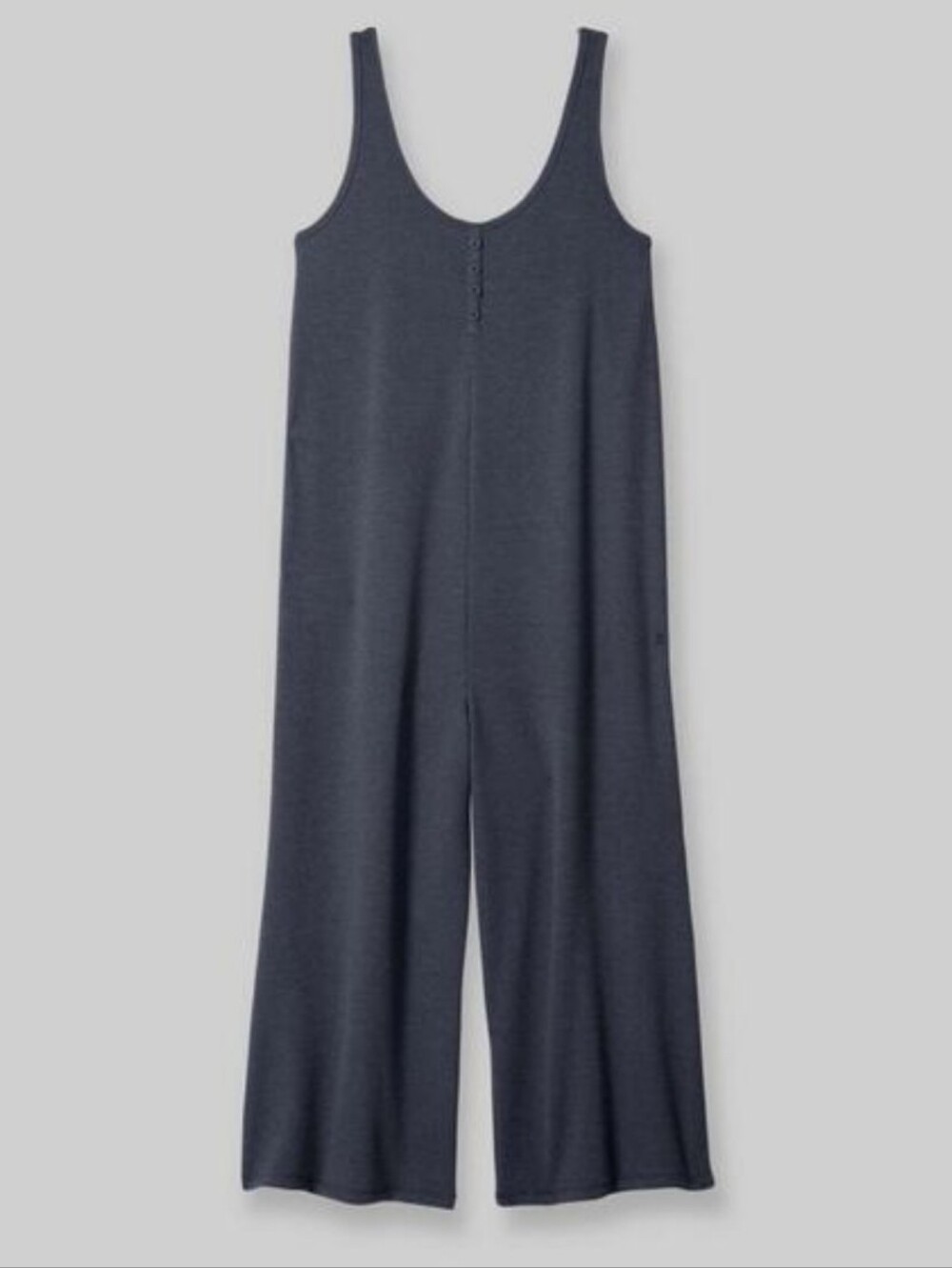 Tommy John Zen Waffle crop, wide leg tank romper jumpsuit gray medium